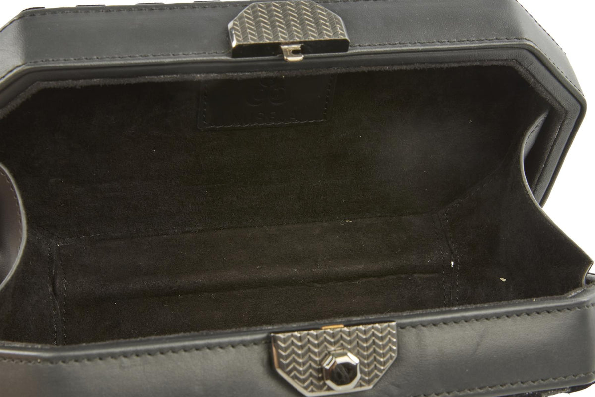MISELA BLACK LEATHER CLUTCH