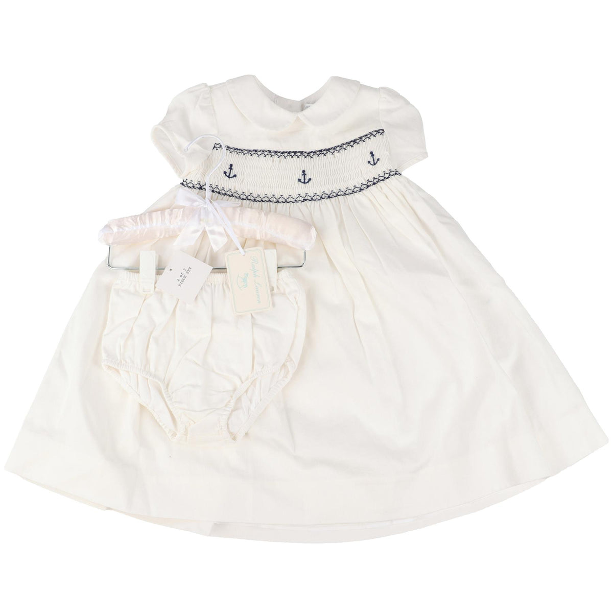 RALPH LAUREN WHITE BABY GIRLS DRESS AND BLOOMERS 18 MONTHS