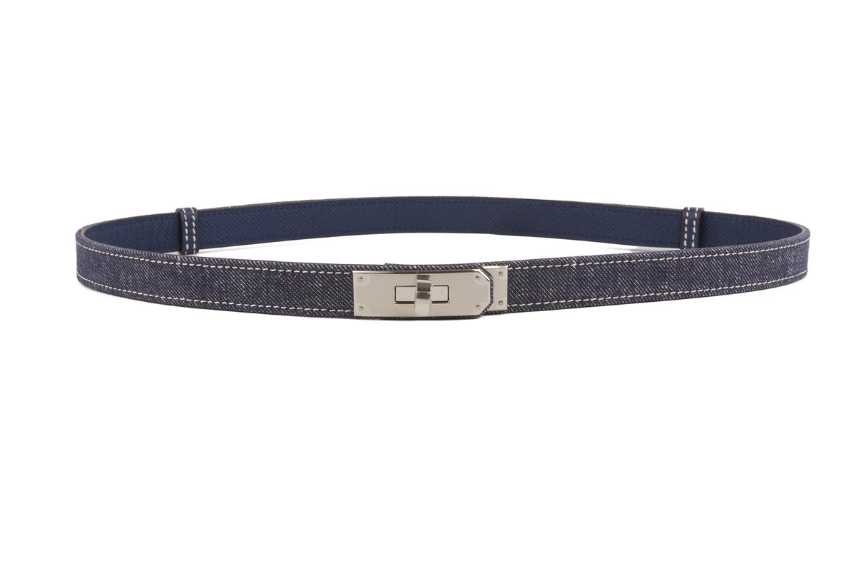 HERMÈS BLUE 2024 KELLY 18 MM DENIM WAIST BELT