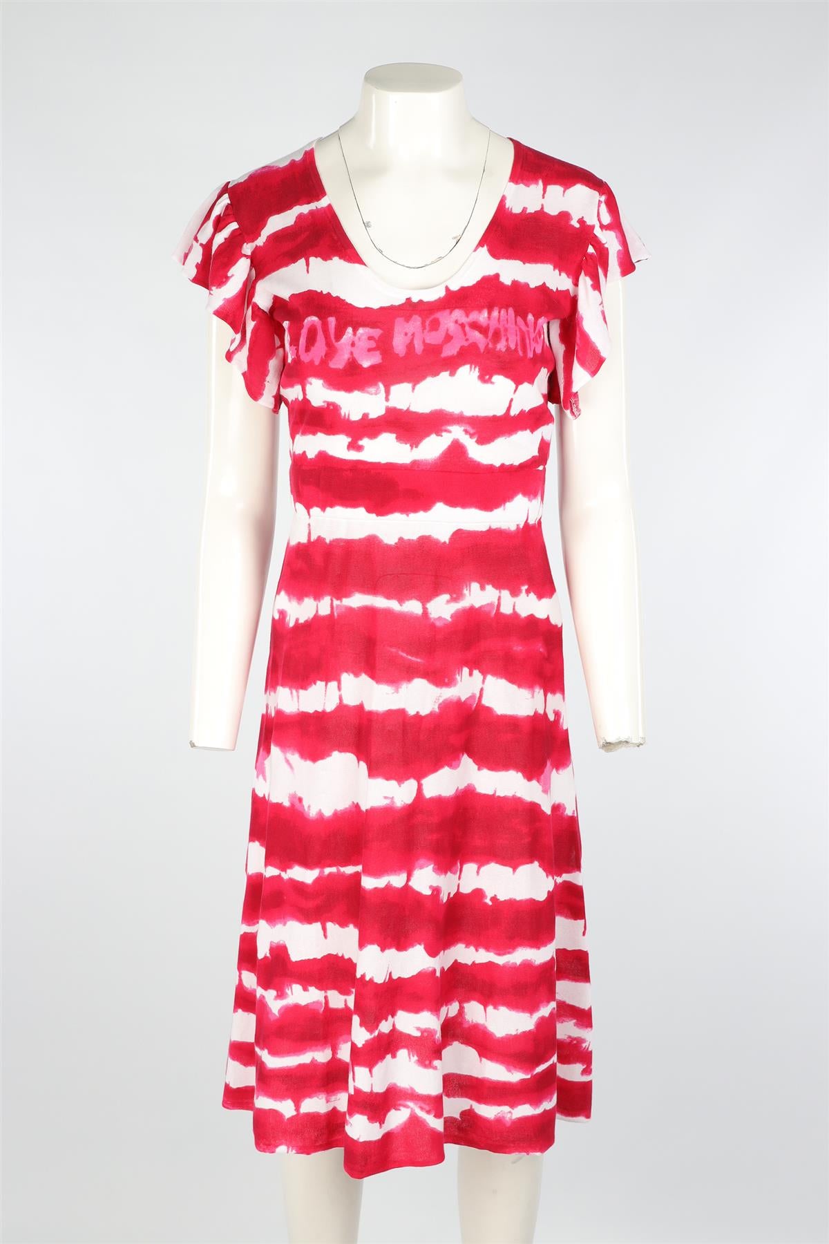 LOVE MOSCHINO PINK COTTON MIDI DRESS IT 40 UK 8