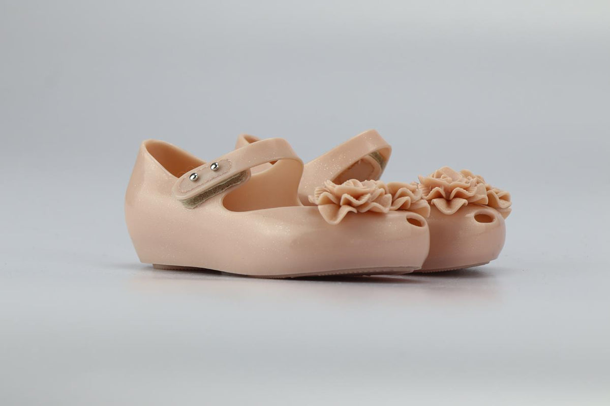 MINI MELISSA BABY GIRLS FLORAL JELLY FLATS EU 25-26 UK 8-8.5