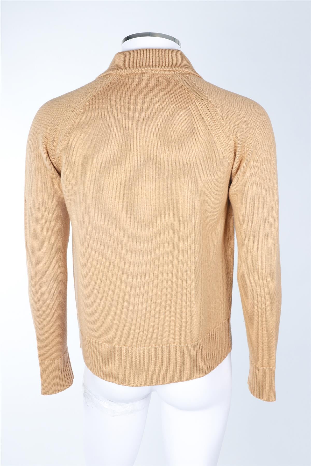 GIULIVA HERITAGE TAN MEN'S WOOL CARDIGAN MEDIUM
