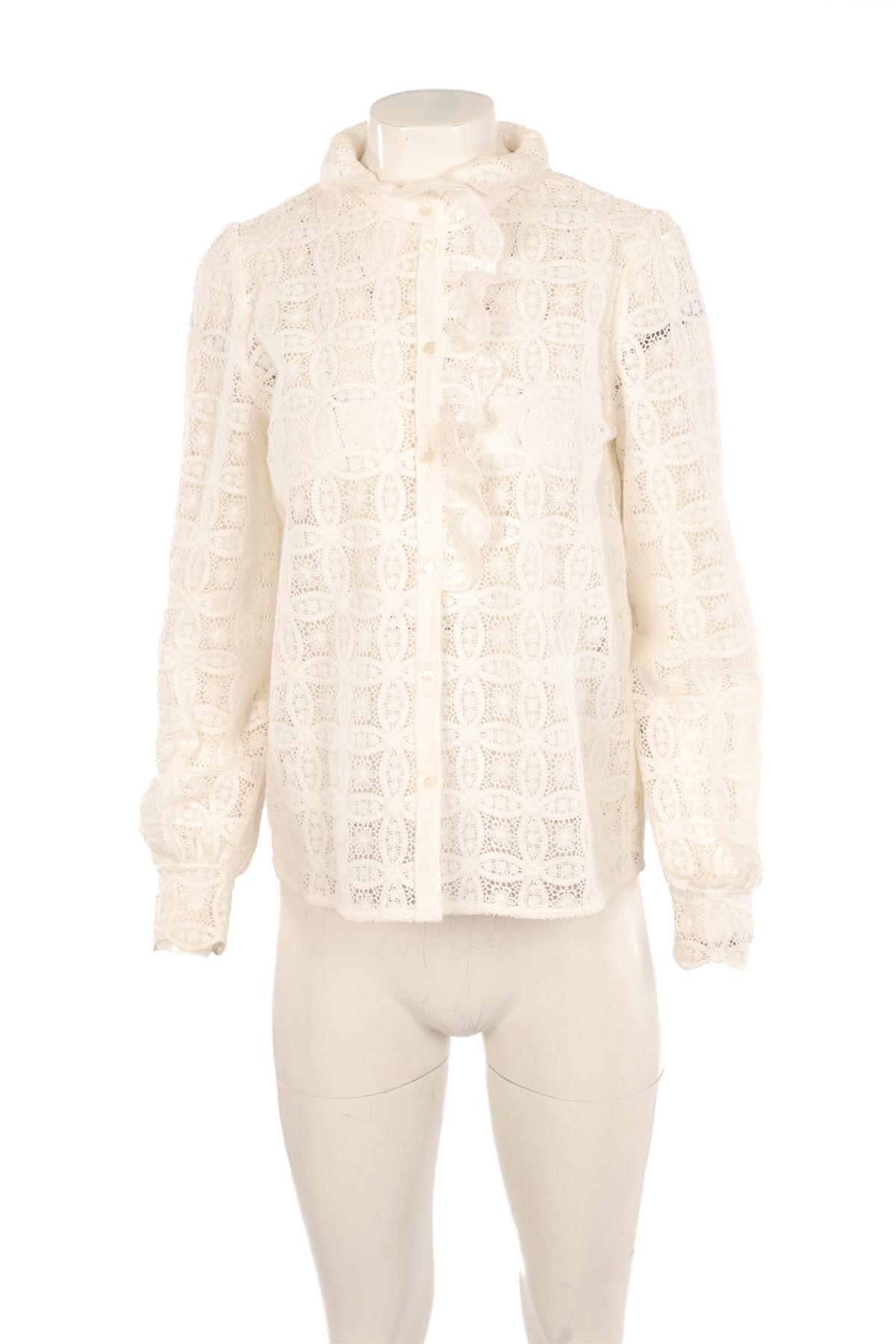 SÉZANE WHITE CROCHET TOP FR 36 UK 8