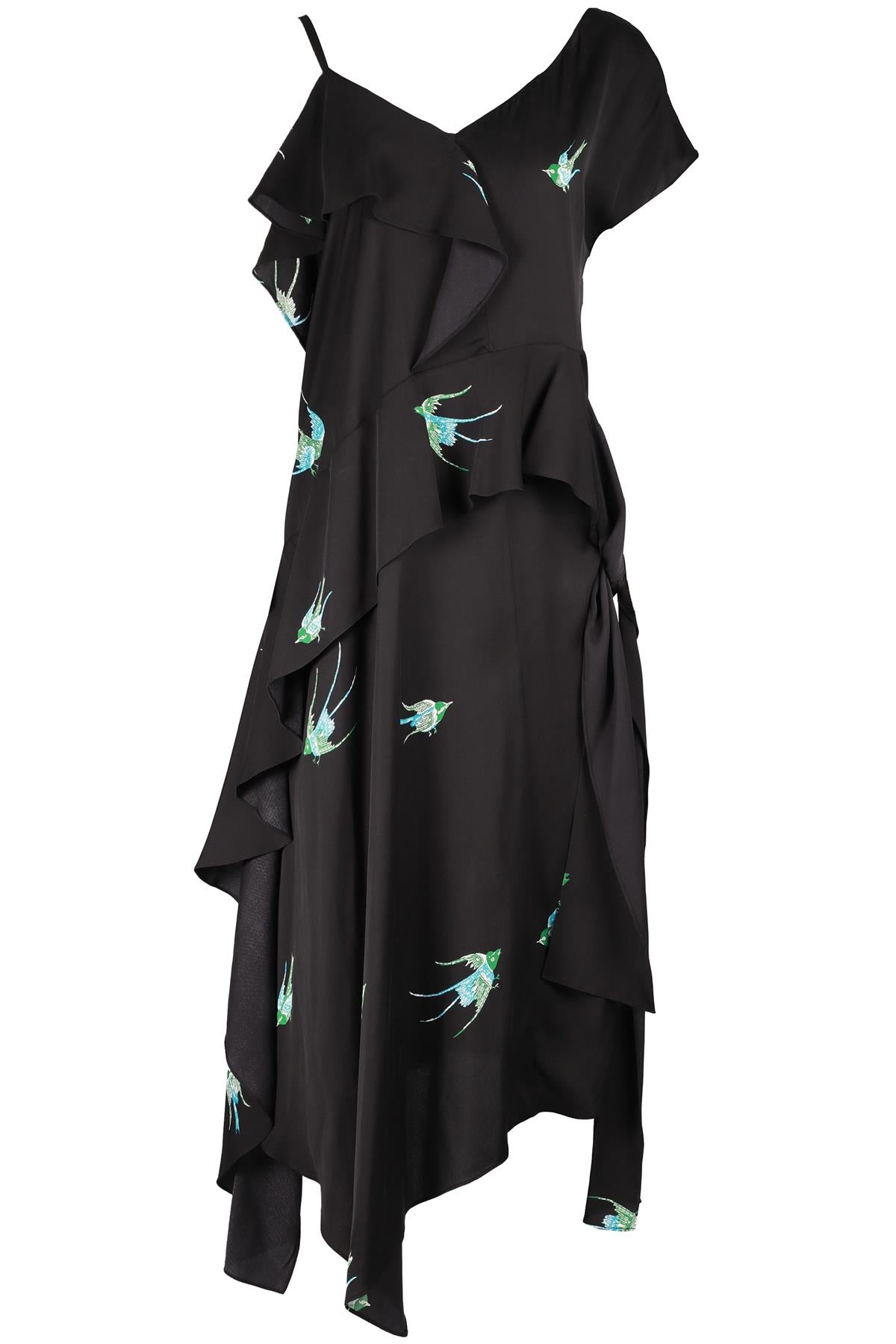 DIANE VON FURSTENBERG BLACK SILK BLEND MAXI DRESS UK 12