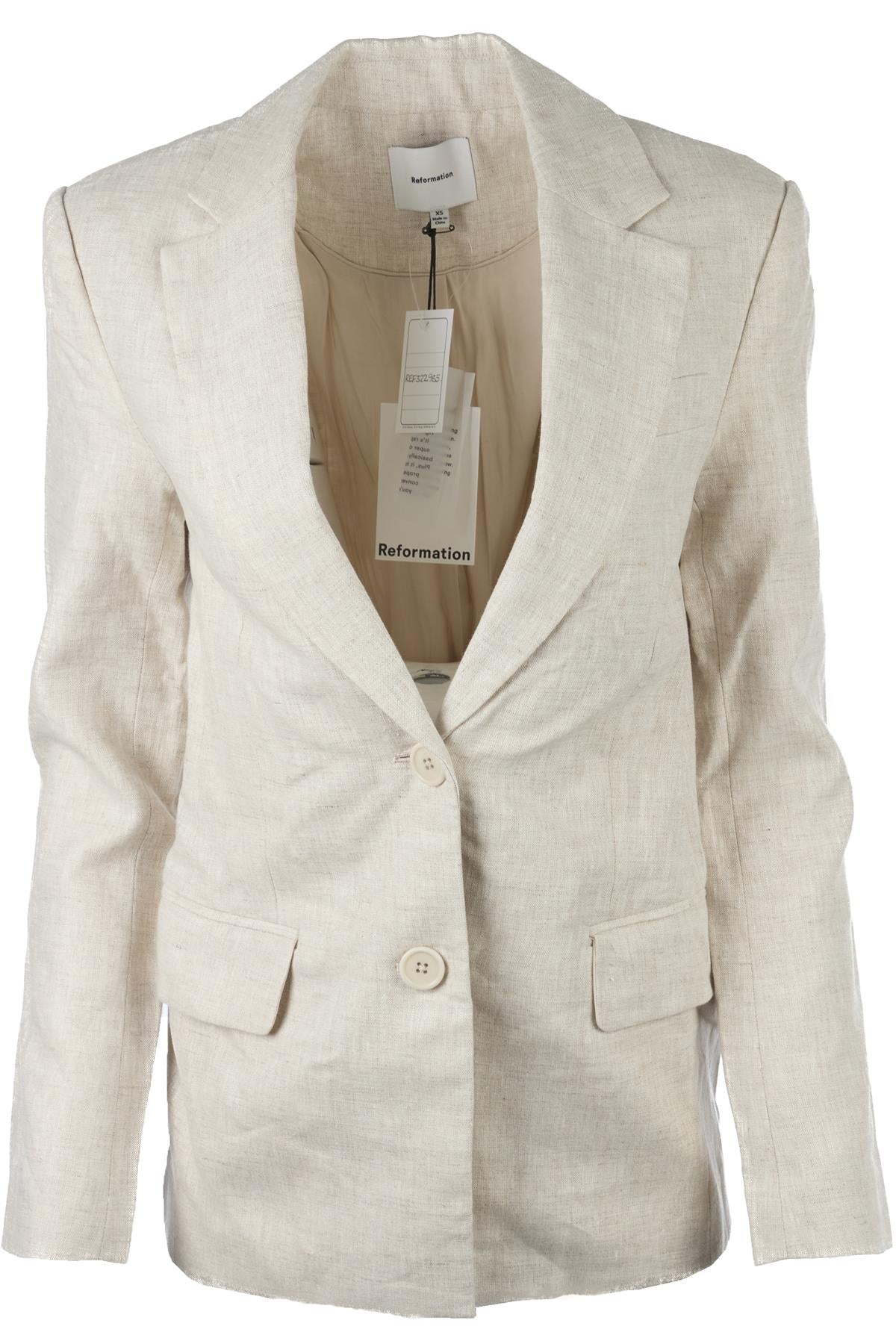 REFORMATION BEIGE LINEN BLAZER XSMALL