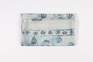 ALEXANDER MCQUEEN BLUE COTTON SCARF