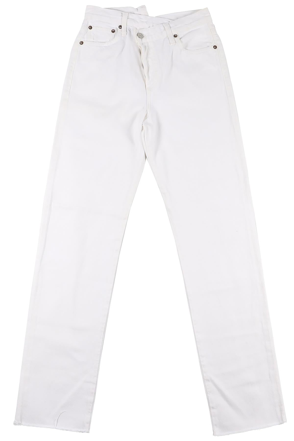 AGOLDE WHITE HIGH RISE STRAIGHT LEG JEANS W24 UK 6