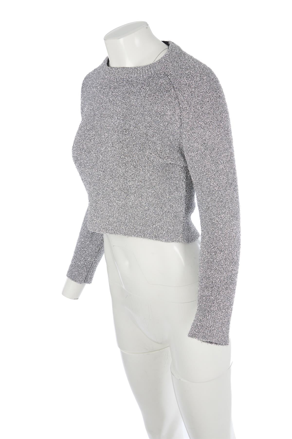 BALENCIAGA SILVER KNIT SWEATER FR 34 UK 6