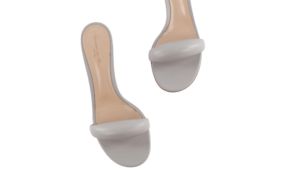 GIANVITO ROSSI GREY LEATHER MULES EU 39.5 UK 6.5 US 9.5