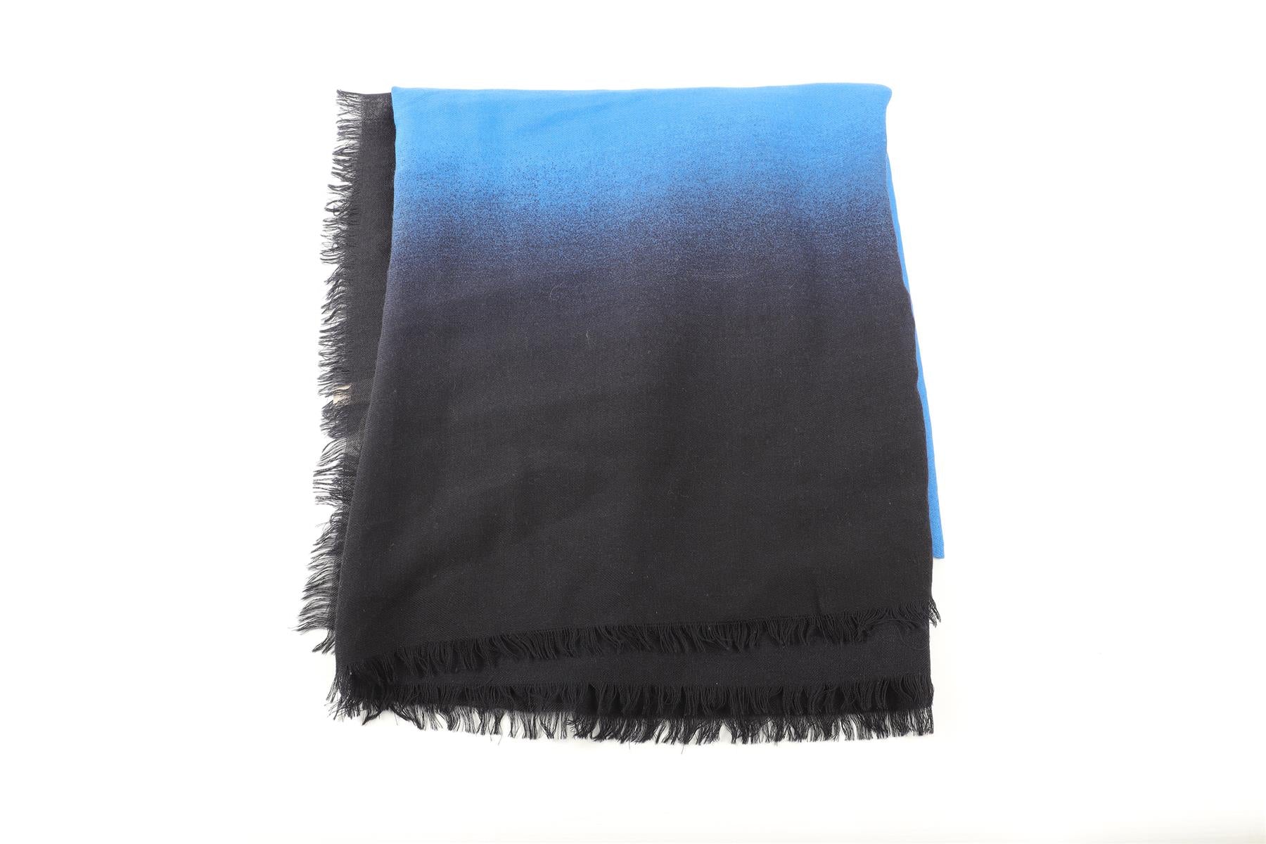 BOTTEGA VENETA BLUE WOOL SCARF