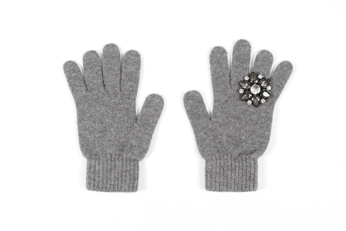 THAT'S A HAT GREY CASHMERE BLEND GLOVES XLARGE