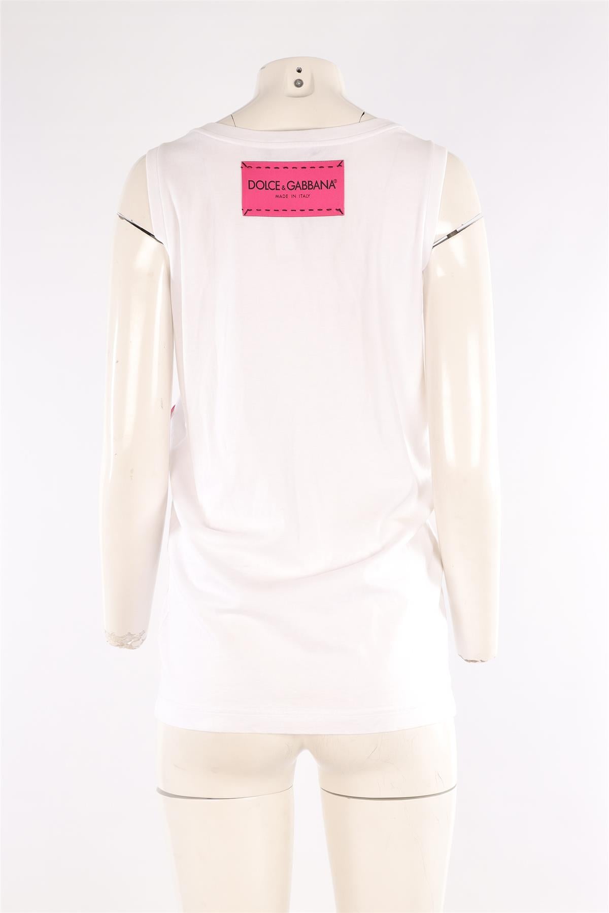 DOLCE & GABBANA WHITE COTTON TOP IT 40 UK 8