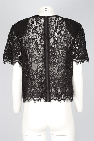 SELF-PORTRAIT BLACK LACE TOP UK 12