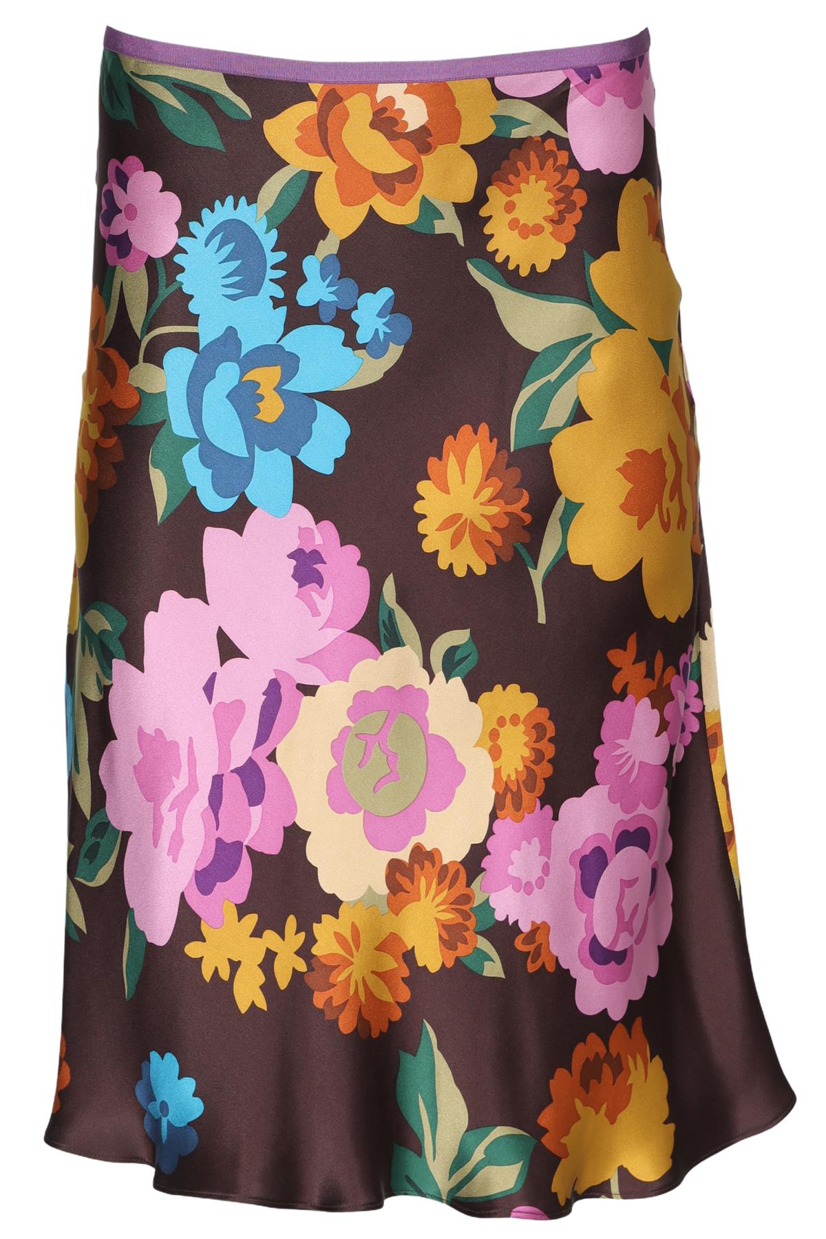 ETRO MULTI SILK MIDI SKIRT IT 42 UK 10