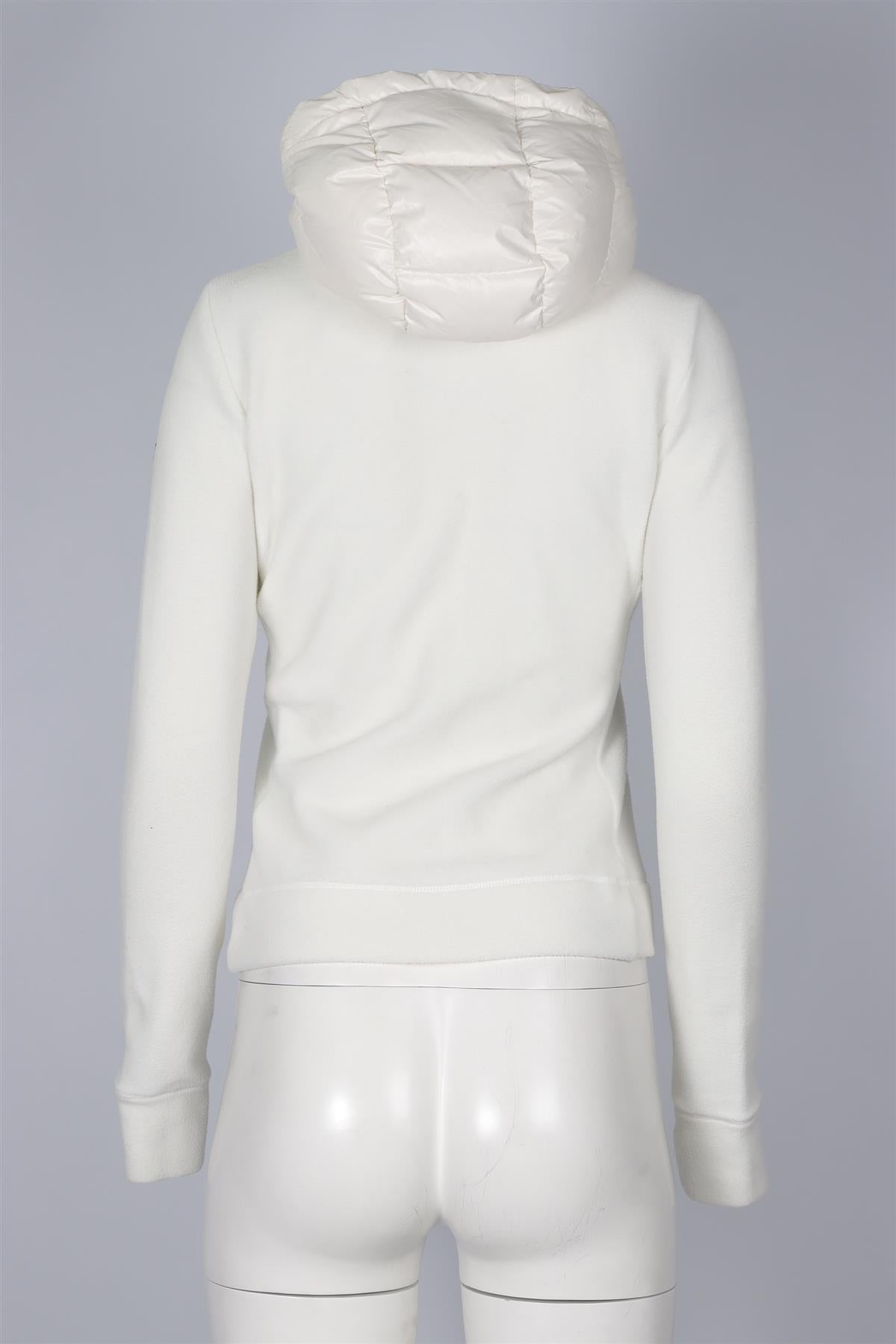 MONCLER GRENOBLE IVORY FLEECE HOODIE SMALL
