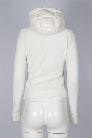 MONCLER GRENOBLE IVORY FLEECE HOODIE SMALL