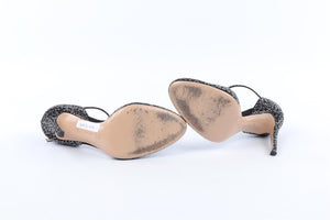GIANVITO ROSSI BLACK CRYSTAL PUMPS EU 38 UK 5 US 8