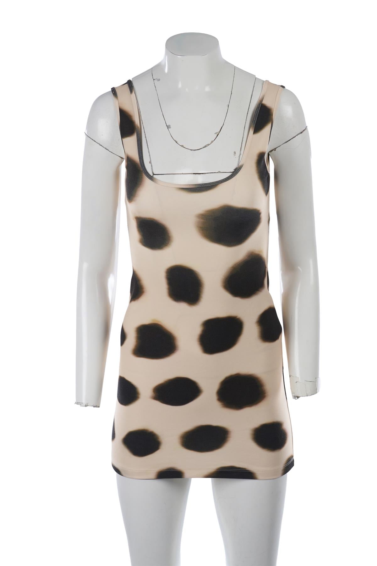 Beige Jersey Mini Dress