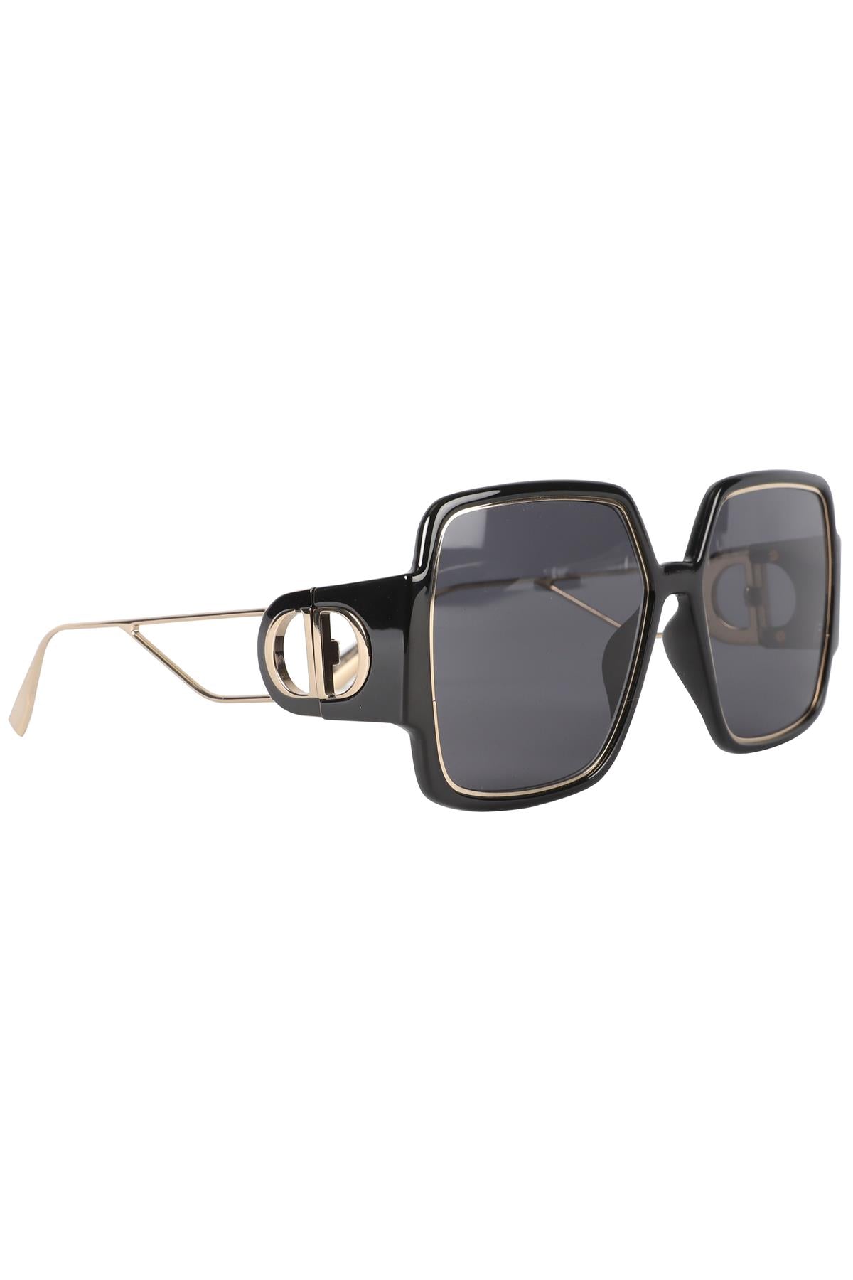 CHRISTIAN DIOR BLACK SQUARE FRAME ACETATE SUNGLASSES