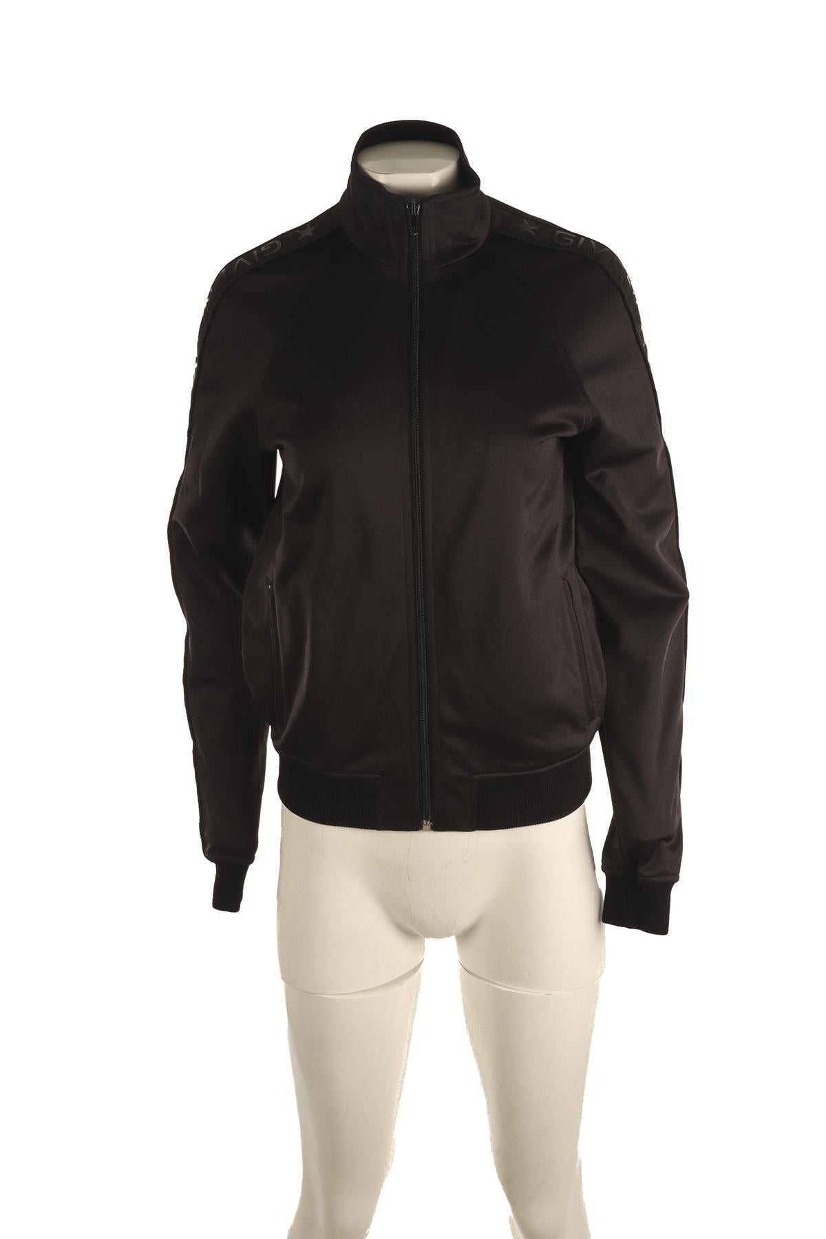 GIVENCHY BLACK JERSEY TRACK JACKET FR 38 UK 10