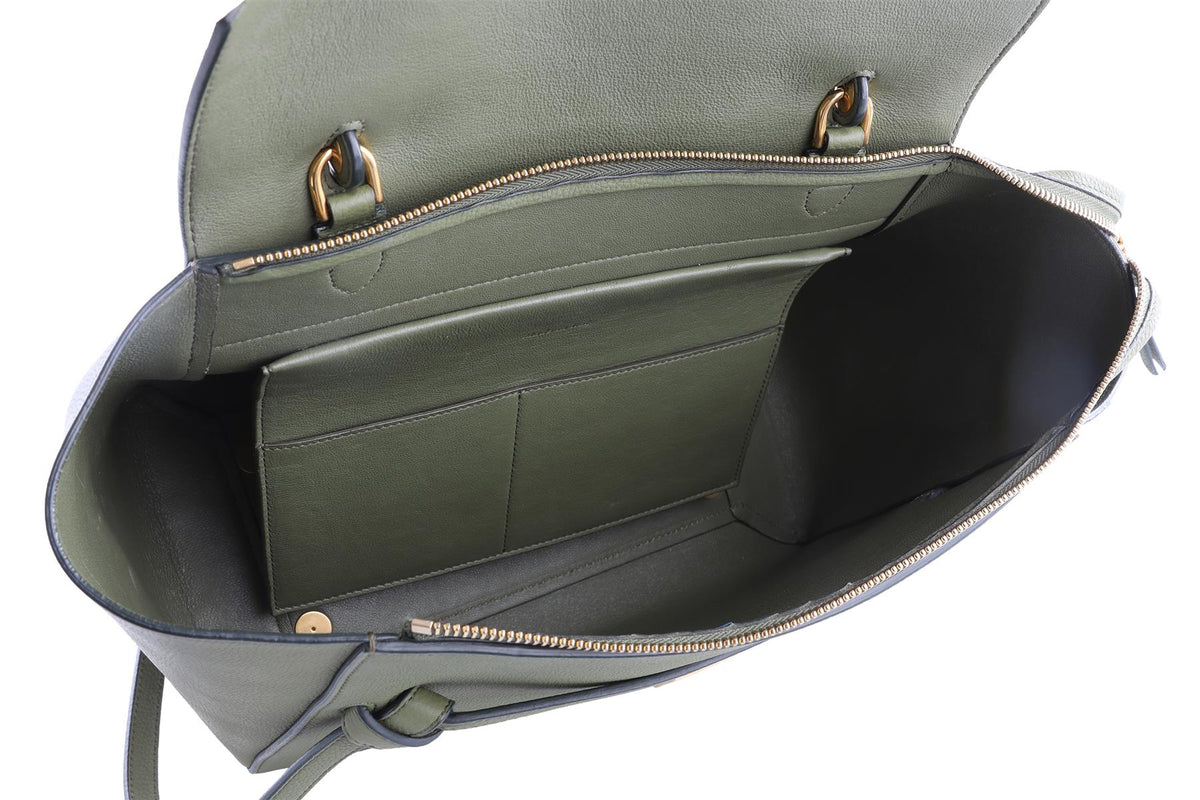 CELINE GREEN MICRO BELT LEATHER TOTE BAG