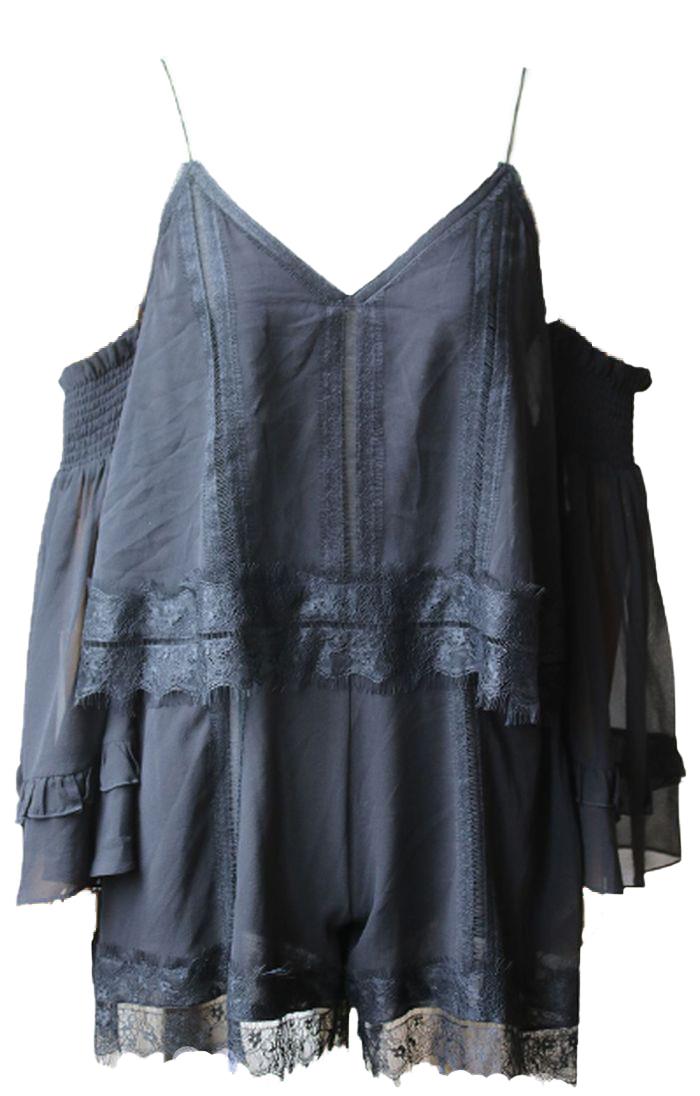 NICHOLAS GEORGETTE LACE TRIM ROMPER UK 10