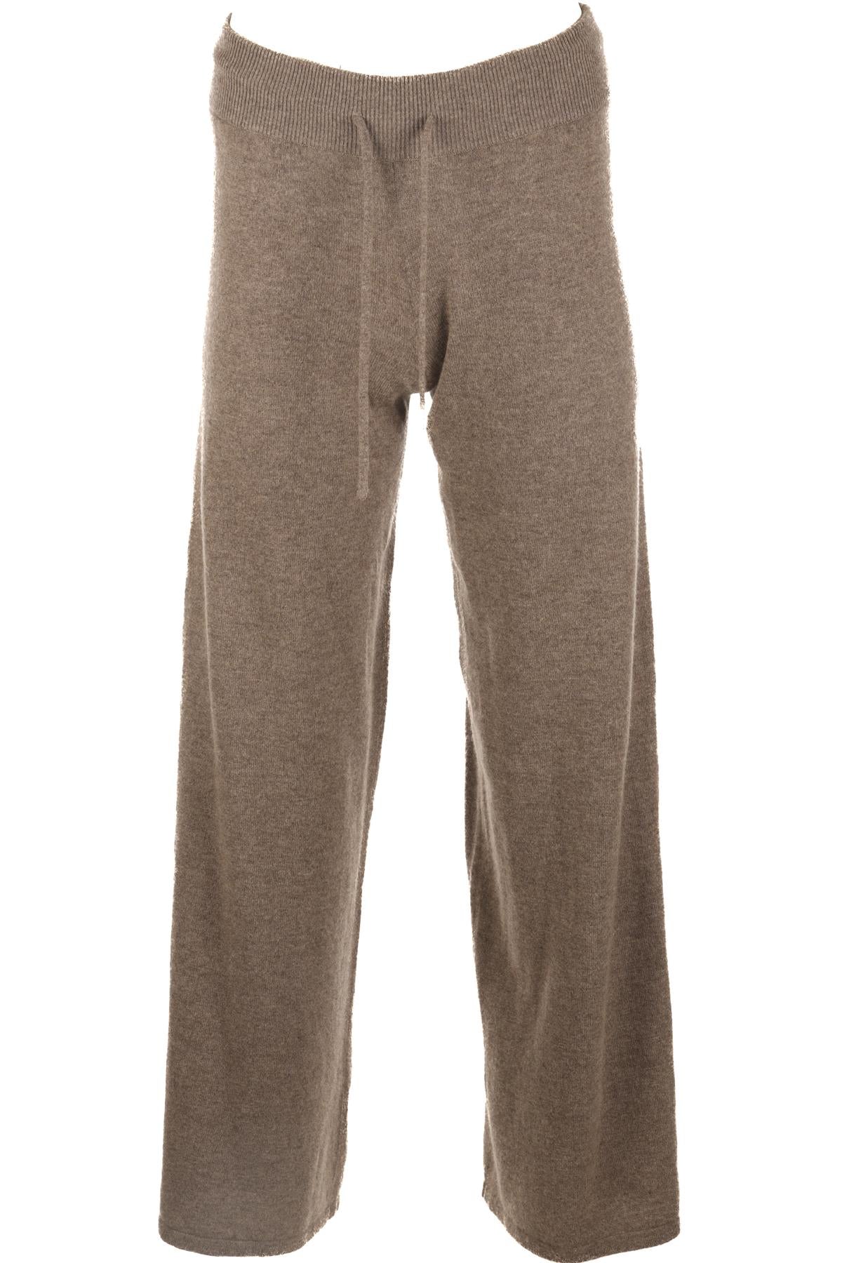 LISA YANG TAUPE CASHMERE WIDE LEG PANTS SMALL/MEDIUM
