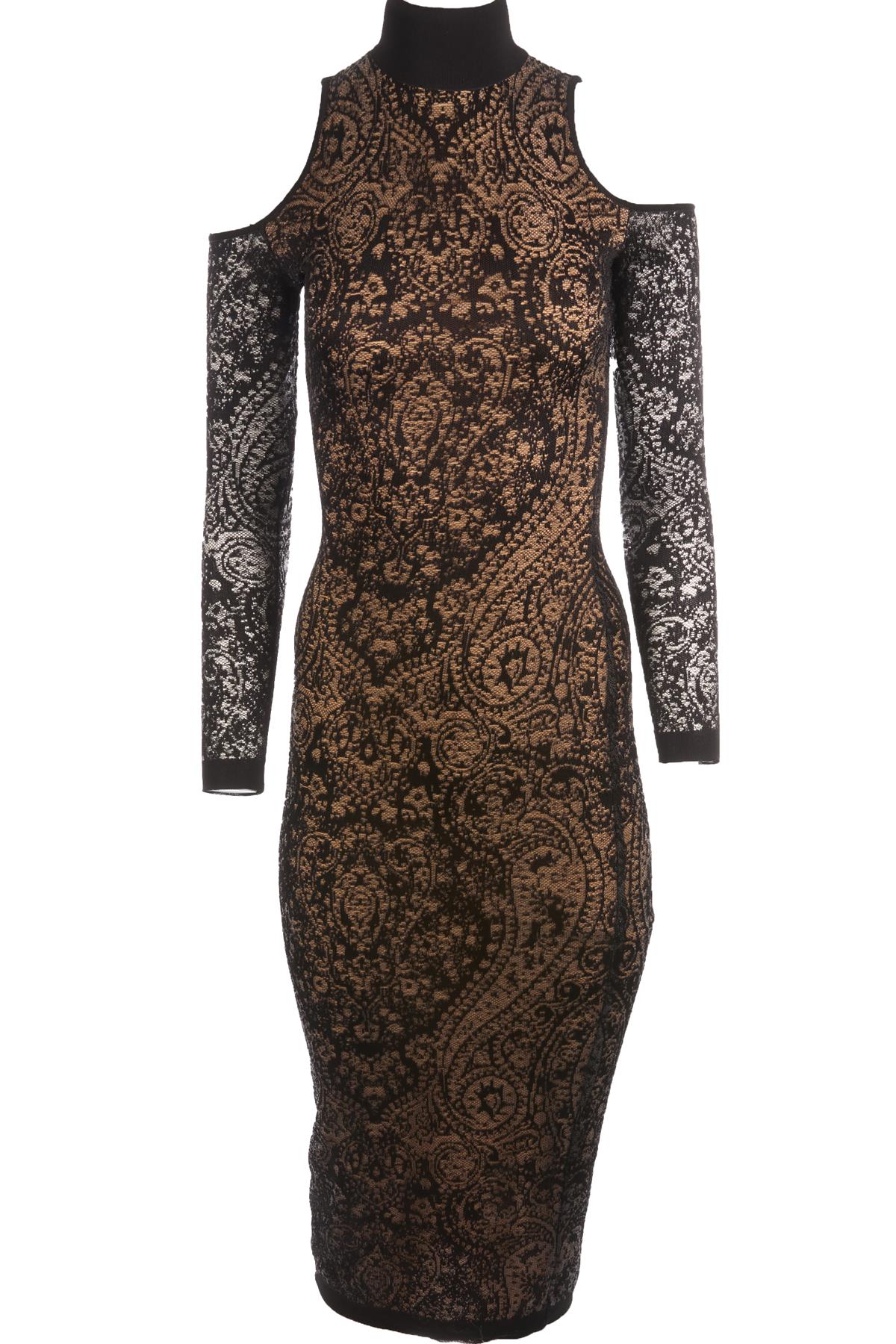 BALMAIN BLACK LACE MAXI DRESS FR 36 UK 8