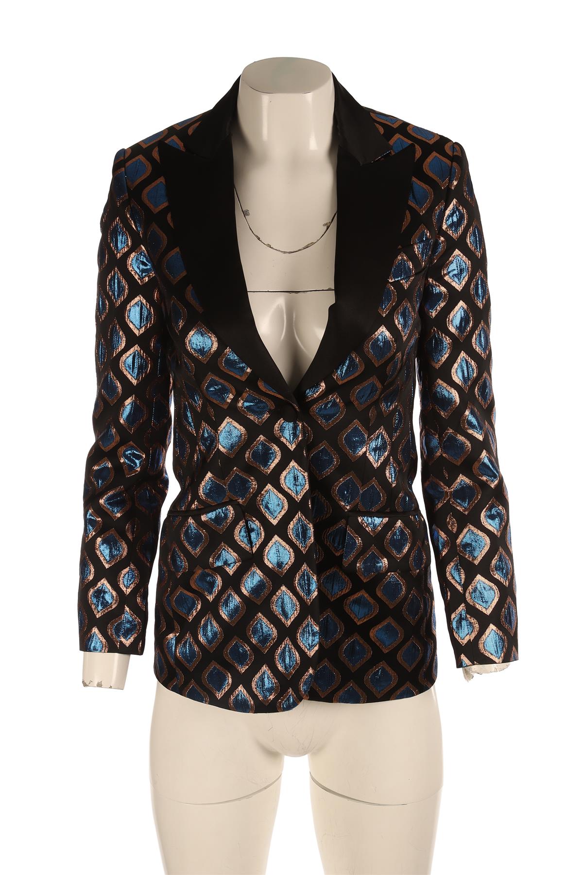 ETRO BLACK JACQUARD JACKET IT 36 UK 4