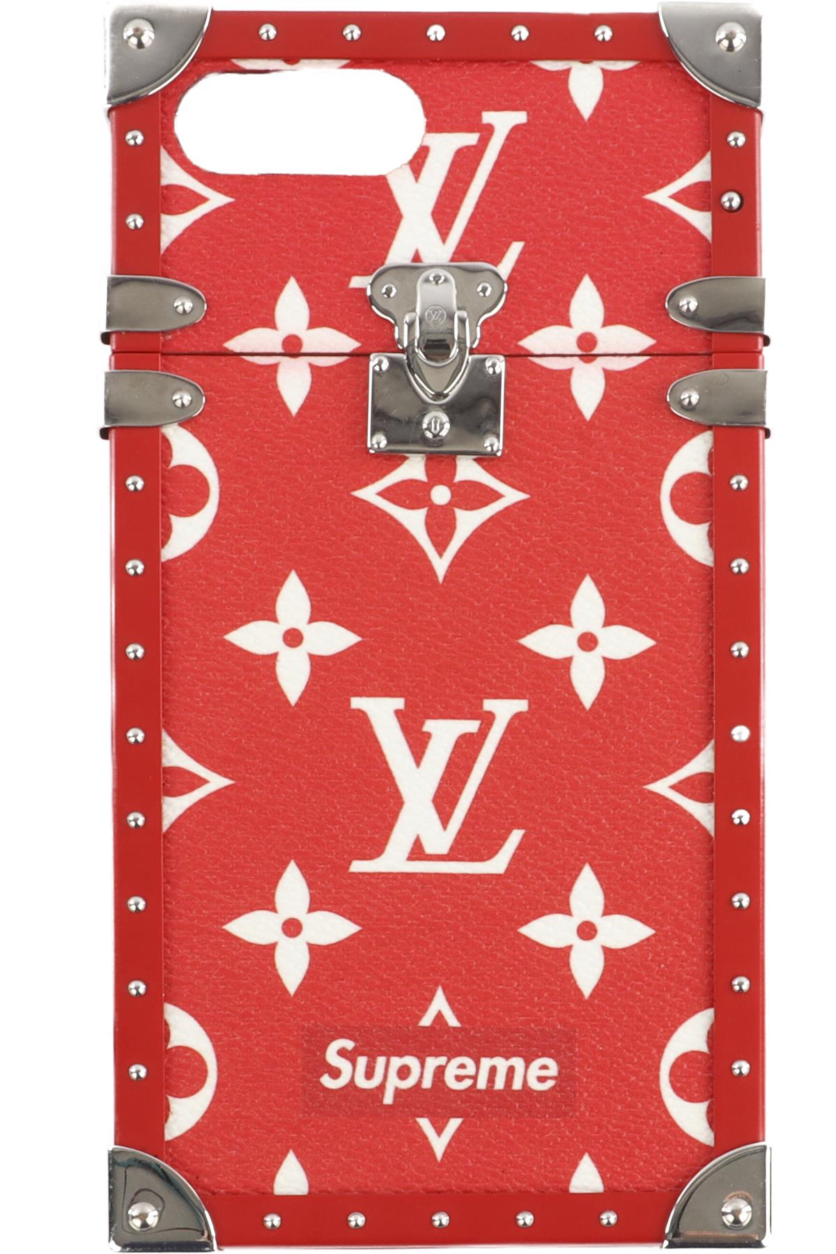 LOUIS VUITTON + SUPREME RED 2017 EYE-TRUNK MONOGRAM IPHONE 7 PLUS CASE