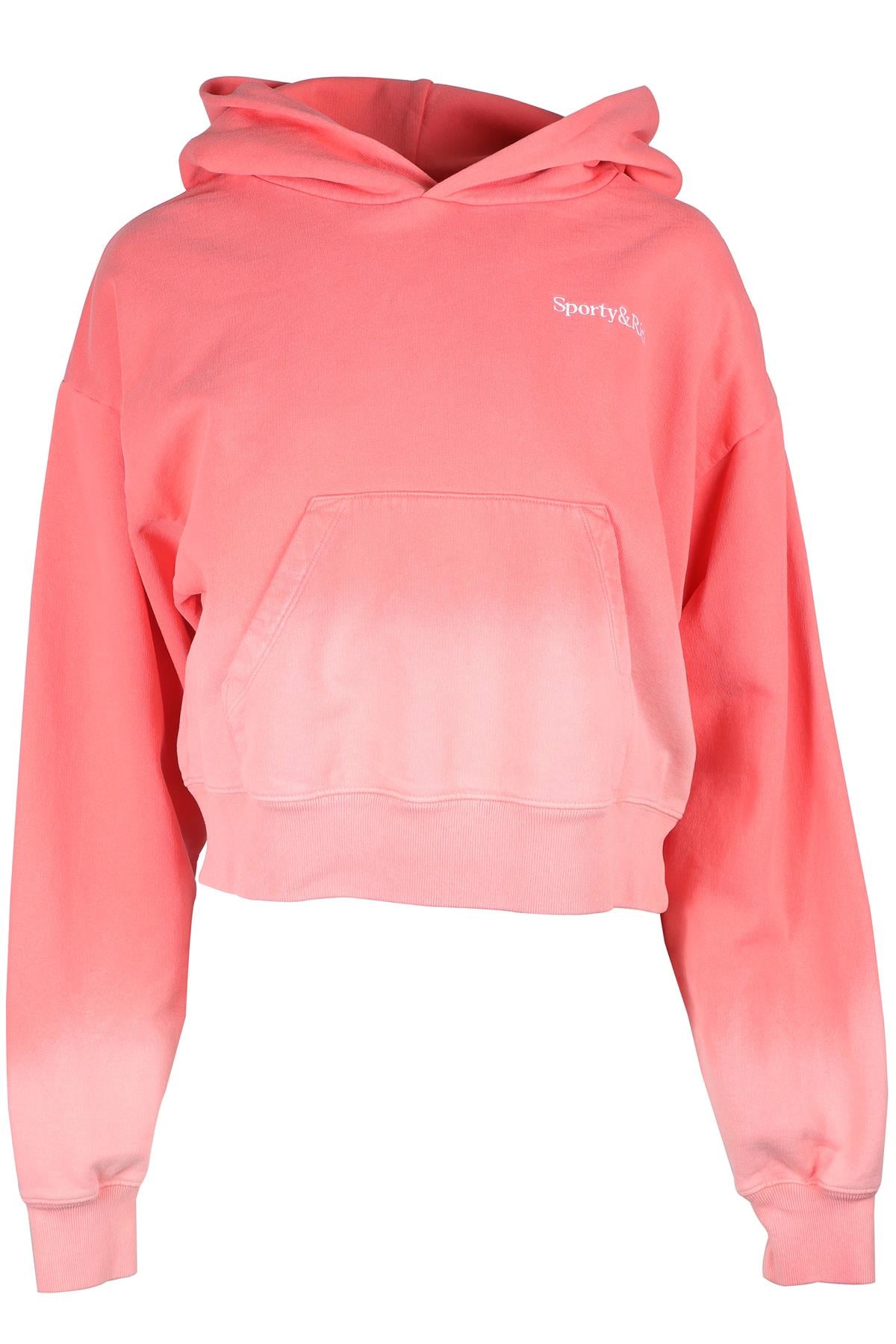 SPORTY & RICH PINK COTTON HOODIE SMALL