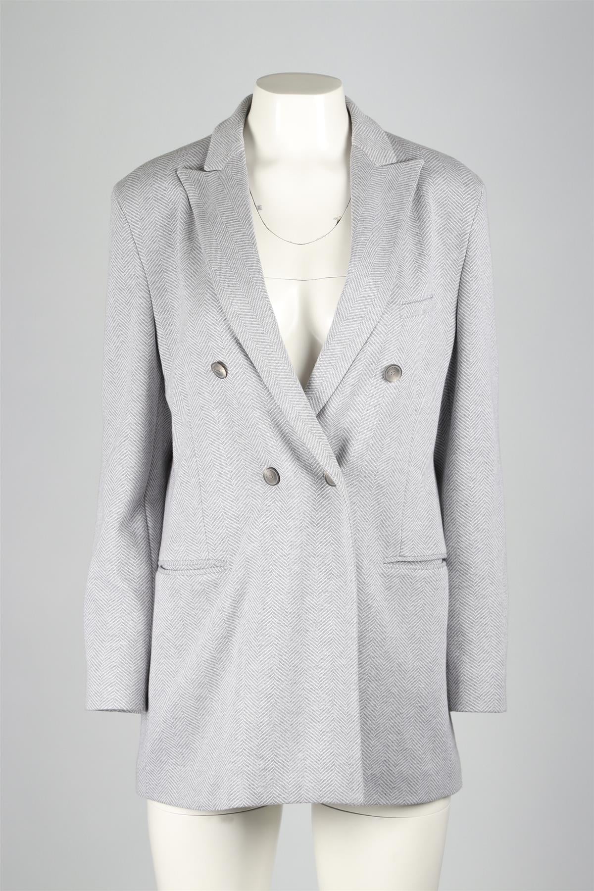 FABIANA FILIPPI GREY WOOL BLEND BLAZER IT 44 UK 12