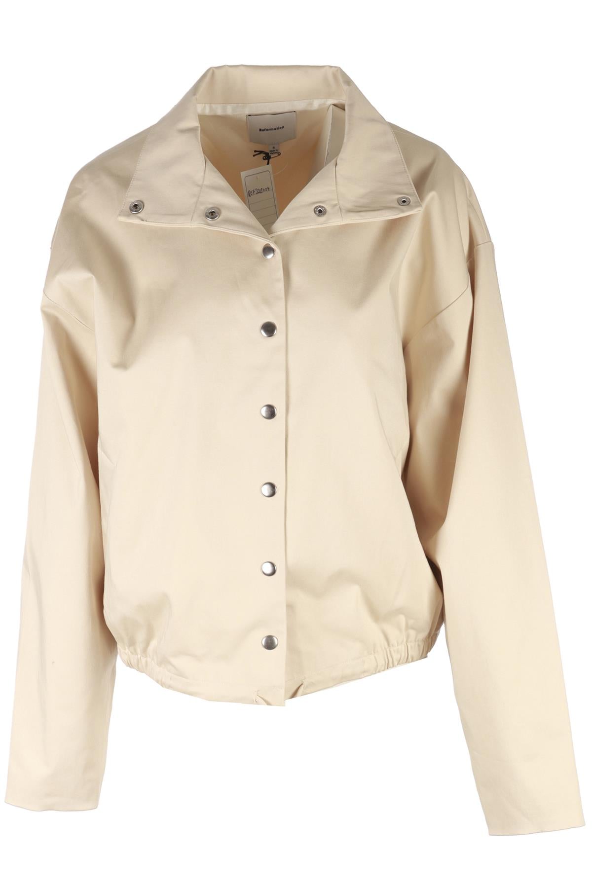 REFORMATION CREAM COTTON JACKET SMALL