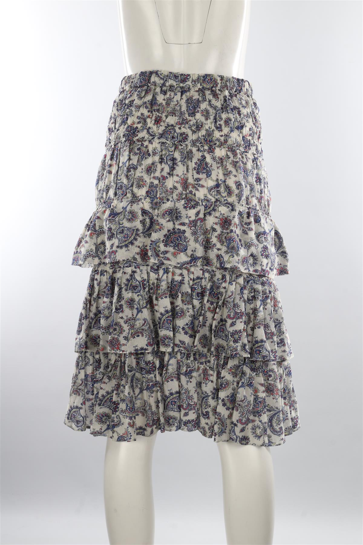 ISABEL MARANT MULTI SILK MIDI SKIRT FR 36 UK 8 US 4