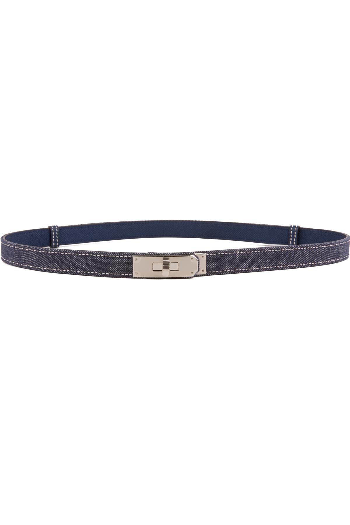 HERMÈS BLUE 2024 KELLY 18 MM DENIM WAIST BELT