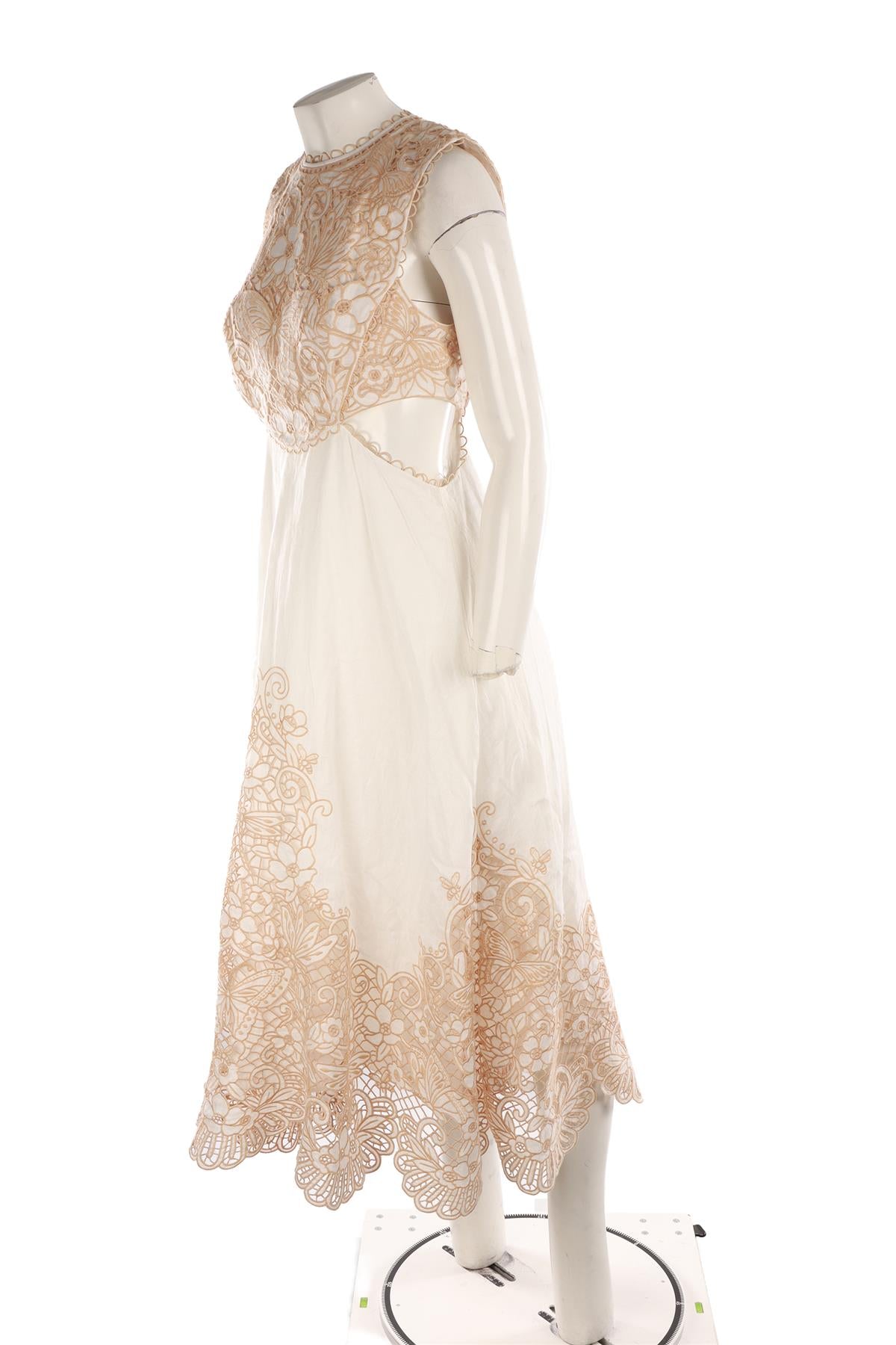 ZIMMERMANN WHITE LINEN MAXI DRESS 2 UK 12