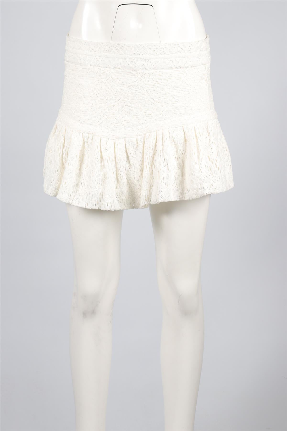 IRO WHITE CROCHET MINI SKIRT FR 36 UK 8