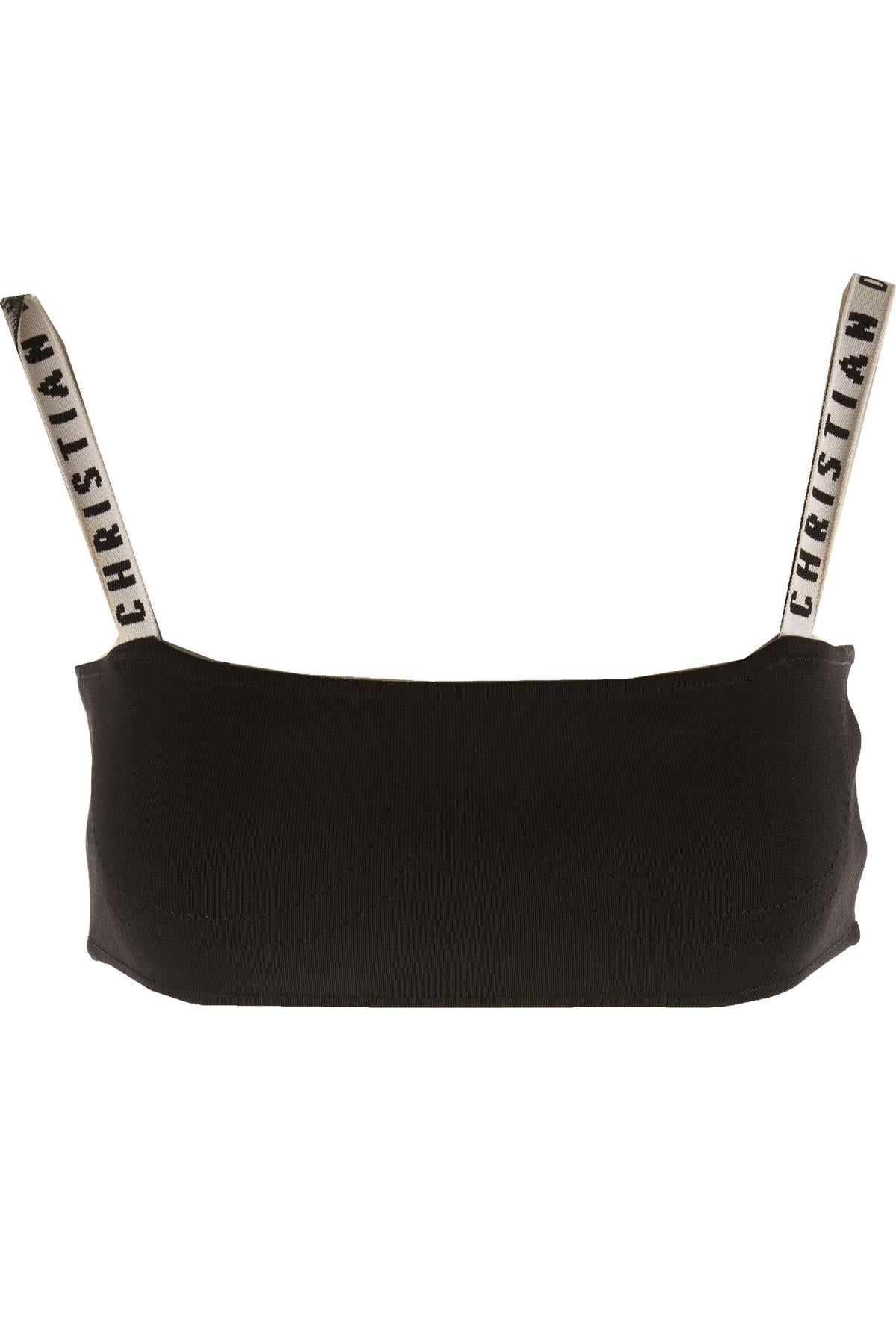 CHRISTIAN DIOR BLACK KNIT TOP SMALL