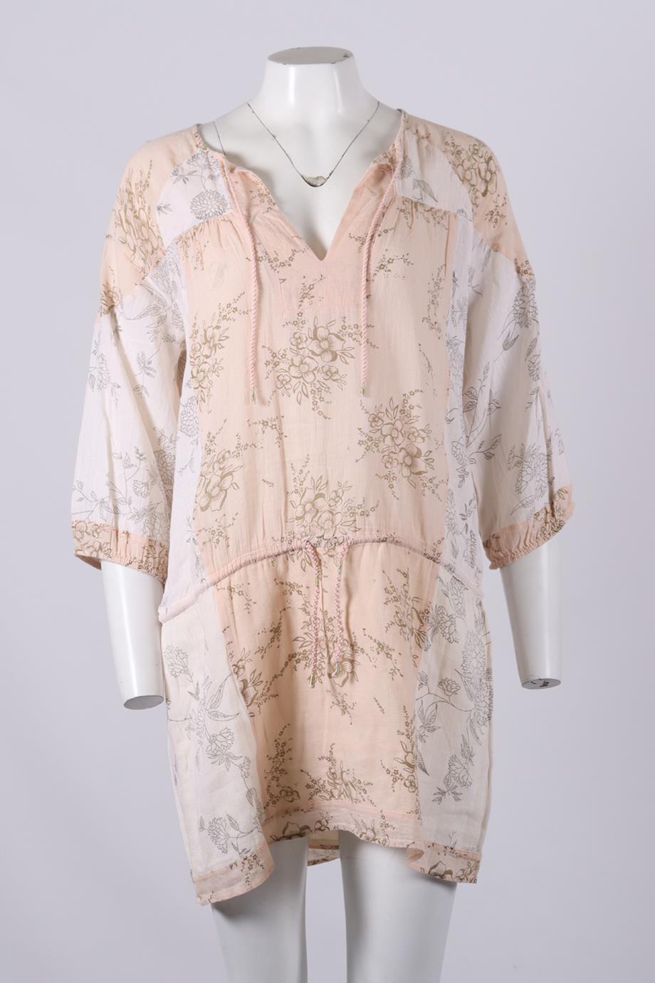 ULLA JOHNSON PRINTED COTTON MINI DRESS US 4 UK 8