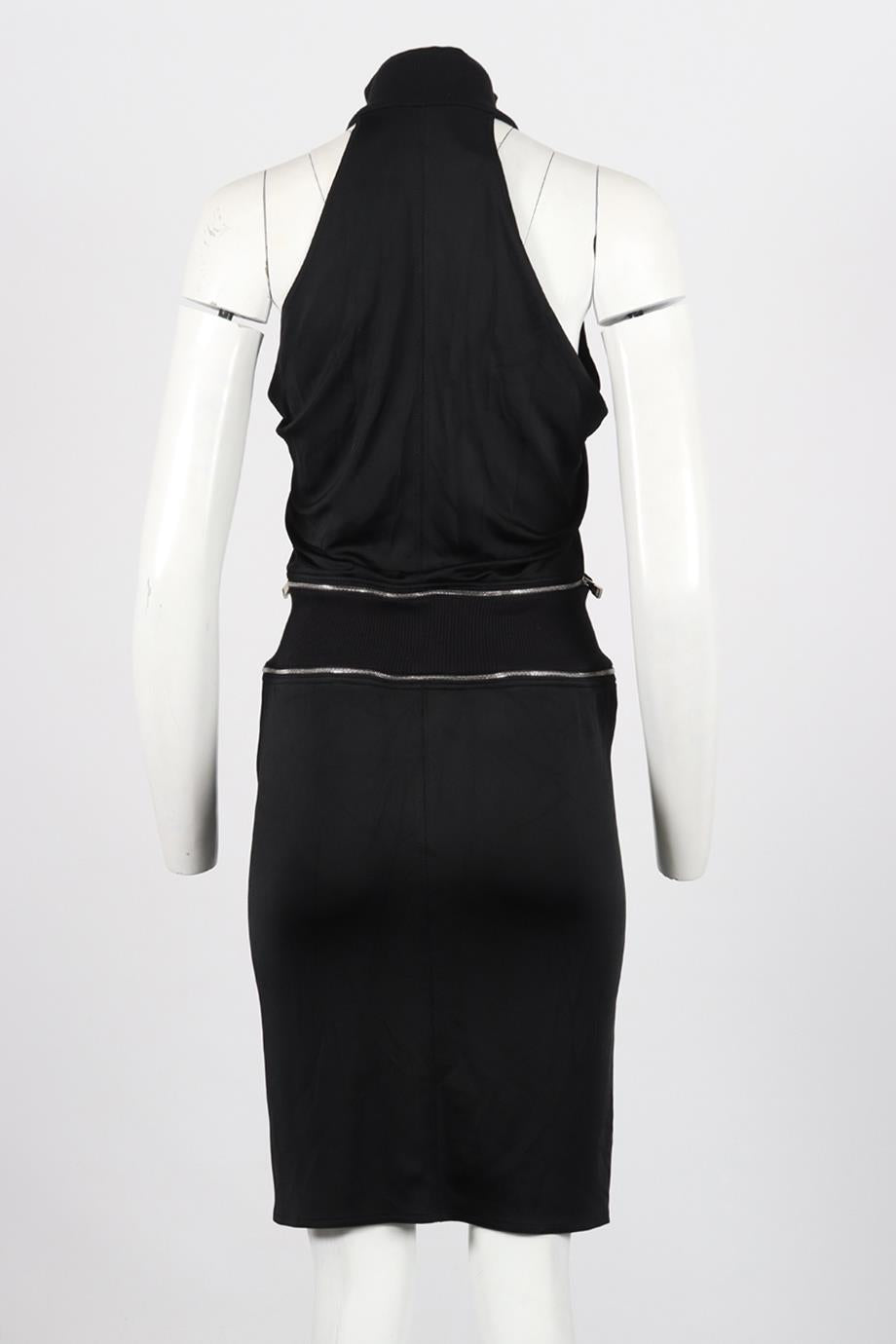 PACO RABANNE ZIP DETAILED COTTON BLEND MINI DRESS FR 36 UK 8