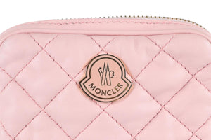 MONCLER PINK LOUISA QUILTED LEATHER SHOULDER BAG