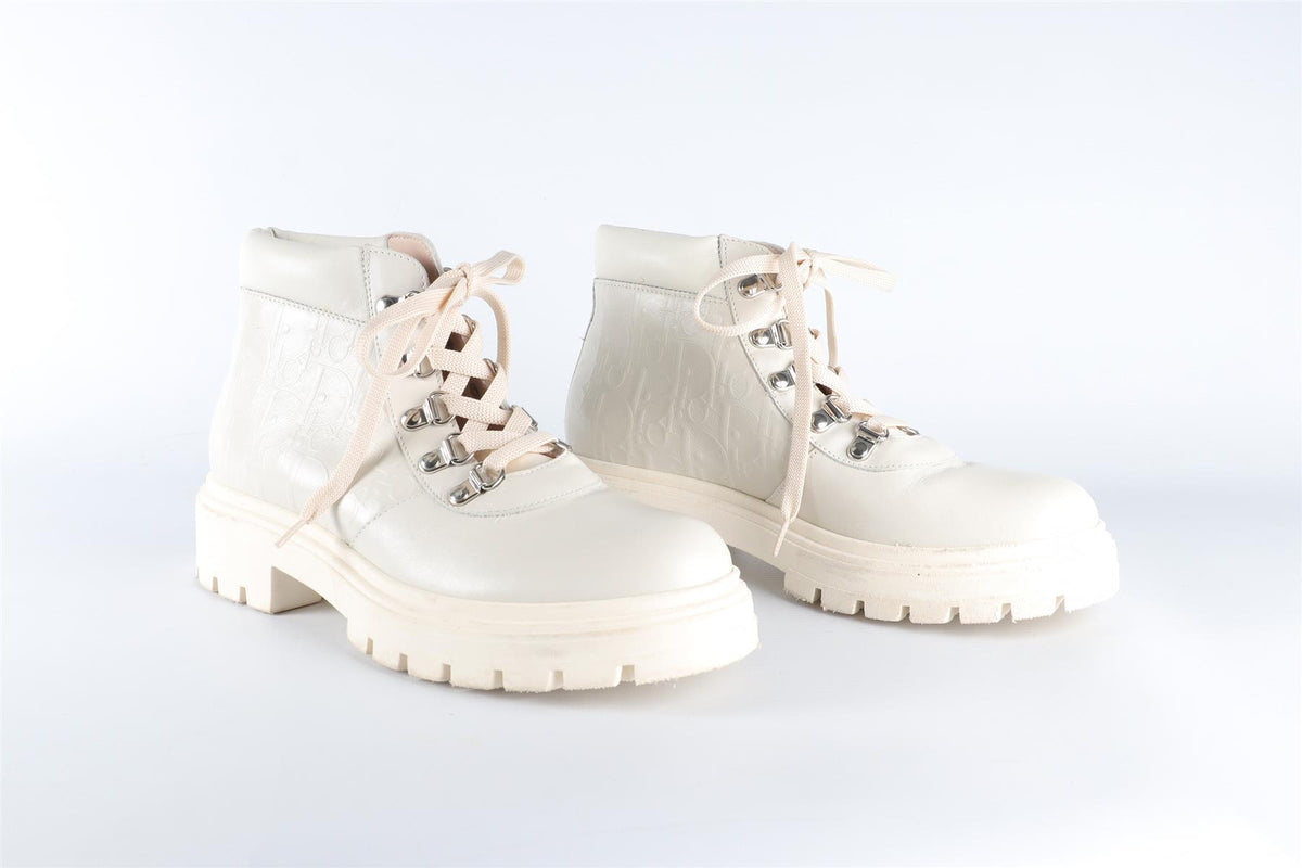 CHRISTIAN DIOR ECRU KIDS GIRLS LEATHER BOOTS EU 35 UK 2.5 US 3.5