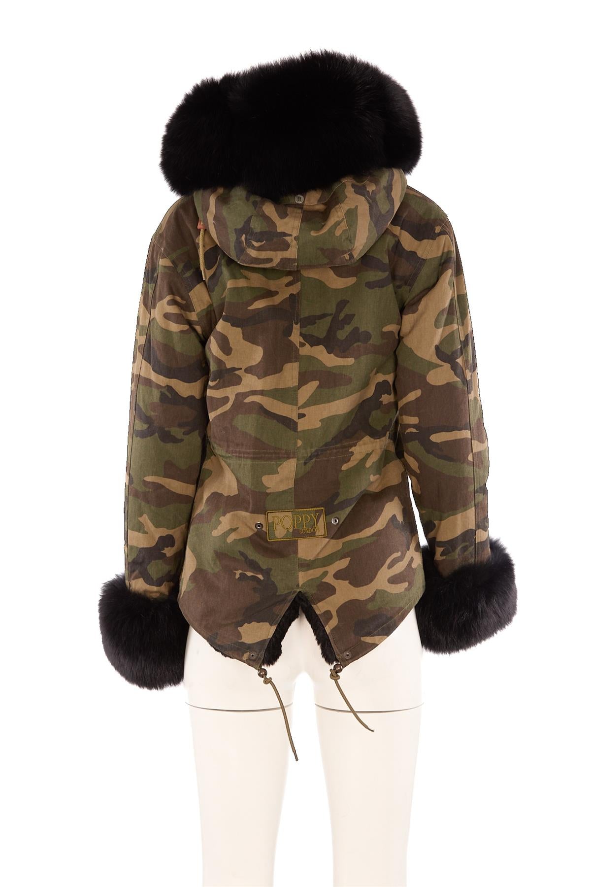 POPPY LONDON GREEN FOX FUR JACKET SMALL