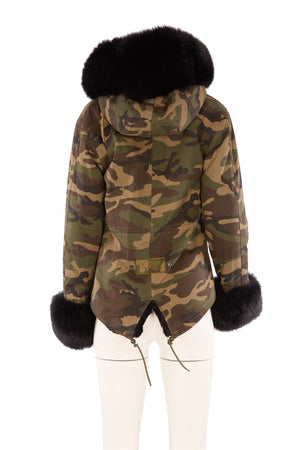 POPPY LONDON GREEN FOX FUR JACKET SMALL