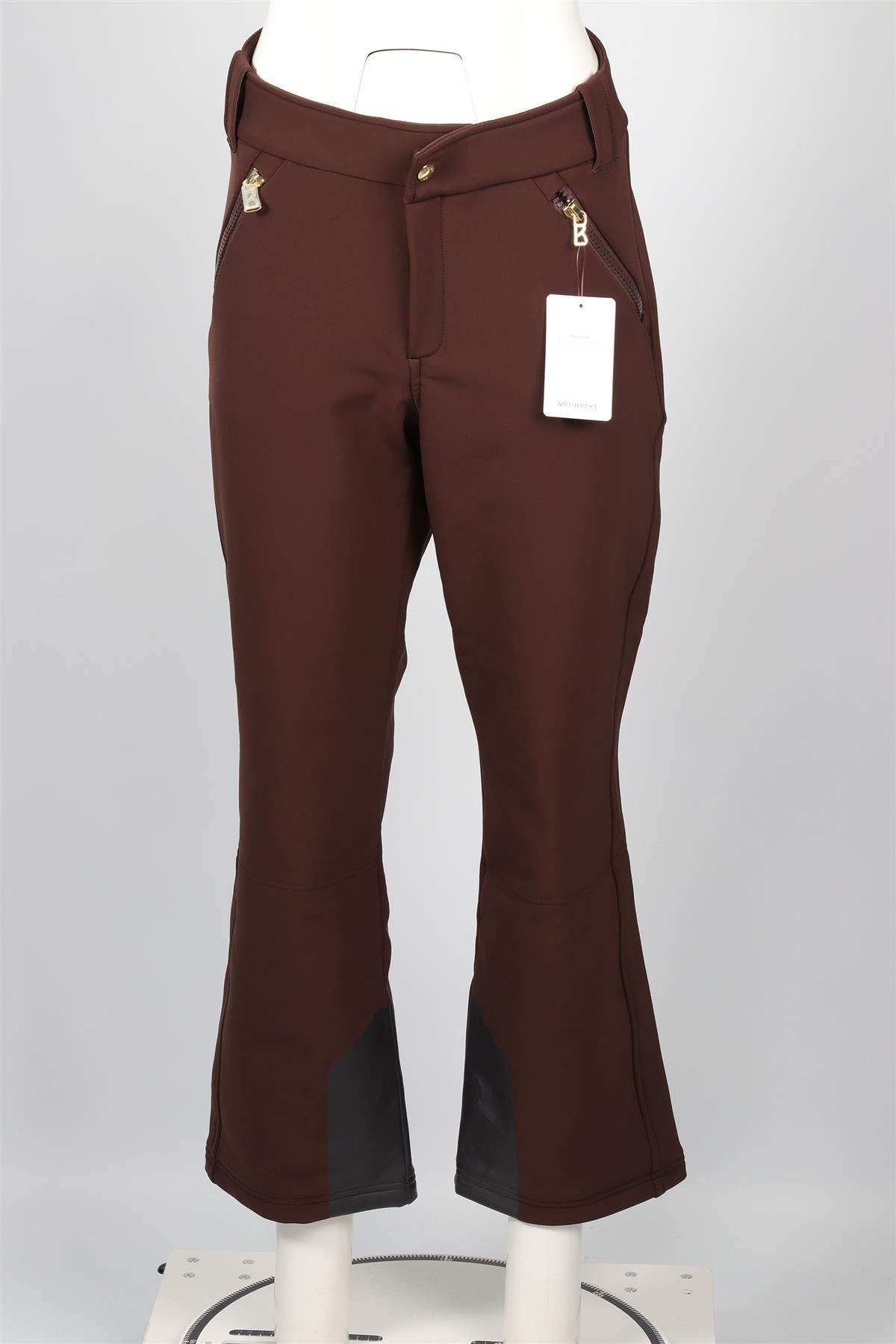 BOGNER BROWN JERSEY FLARED SKI PANTS FR 44 UK 16