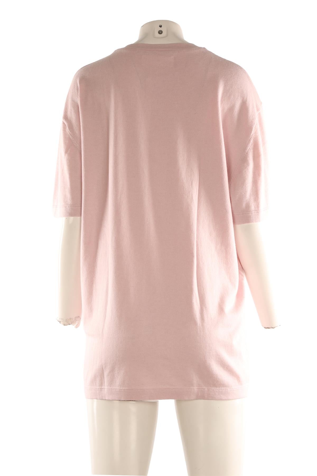 EXTREME CASHMERE PINK CASHMERE T-SHIRT ONE SIZE