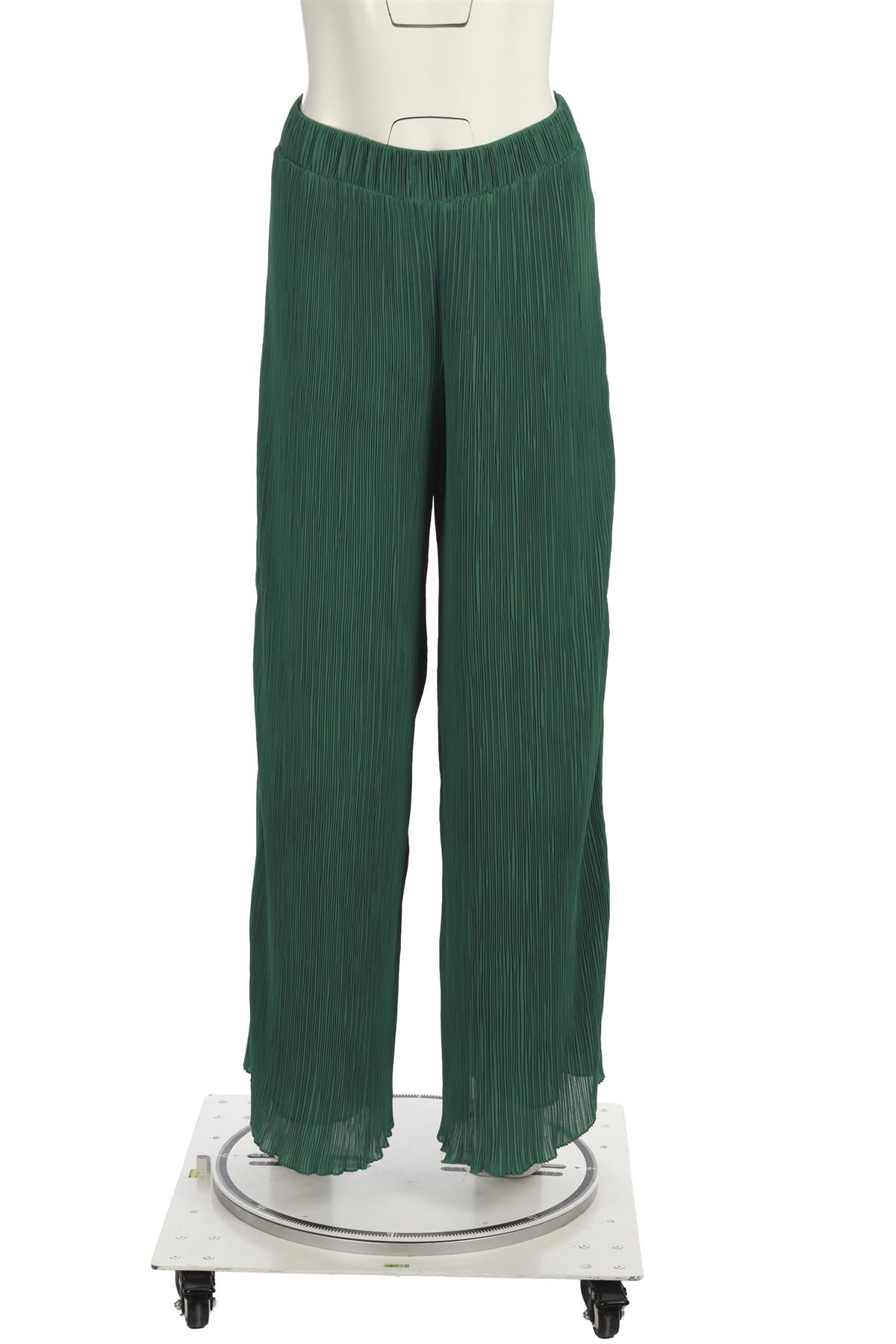 OFF-WHITE GREEN PLISSE WIDE LEG PANTS IT 40 UK 8