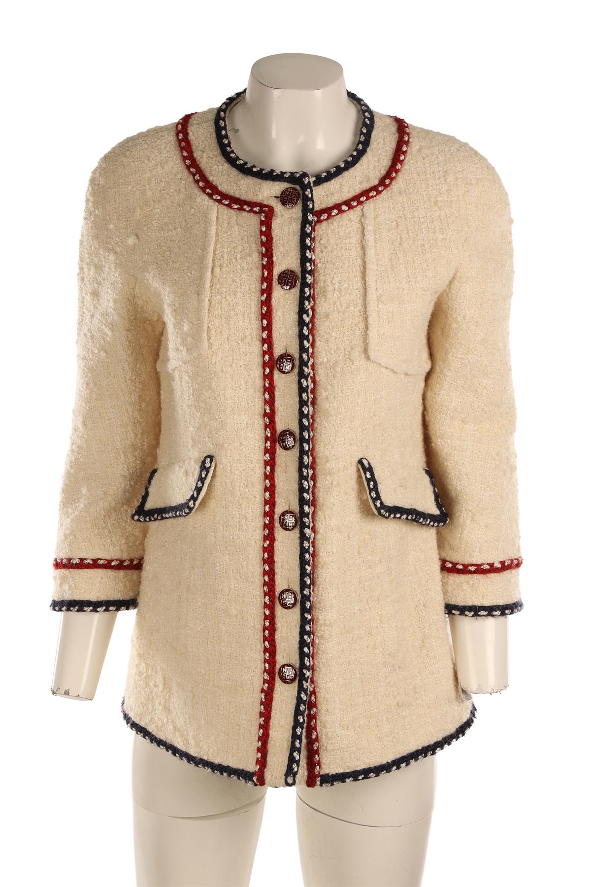 CHANEL CREAM 2018 WOOL JACKET FR 40 UK 12