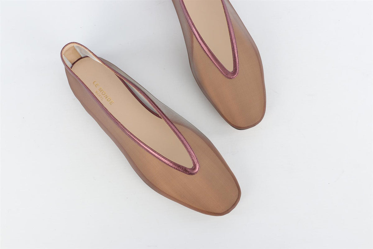 LE MONDE BERYL PURPLE MESH BALLET FLATS EU 37 UK 4 US 7