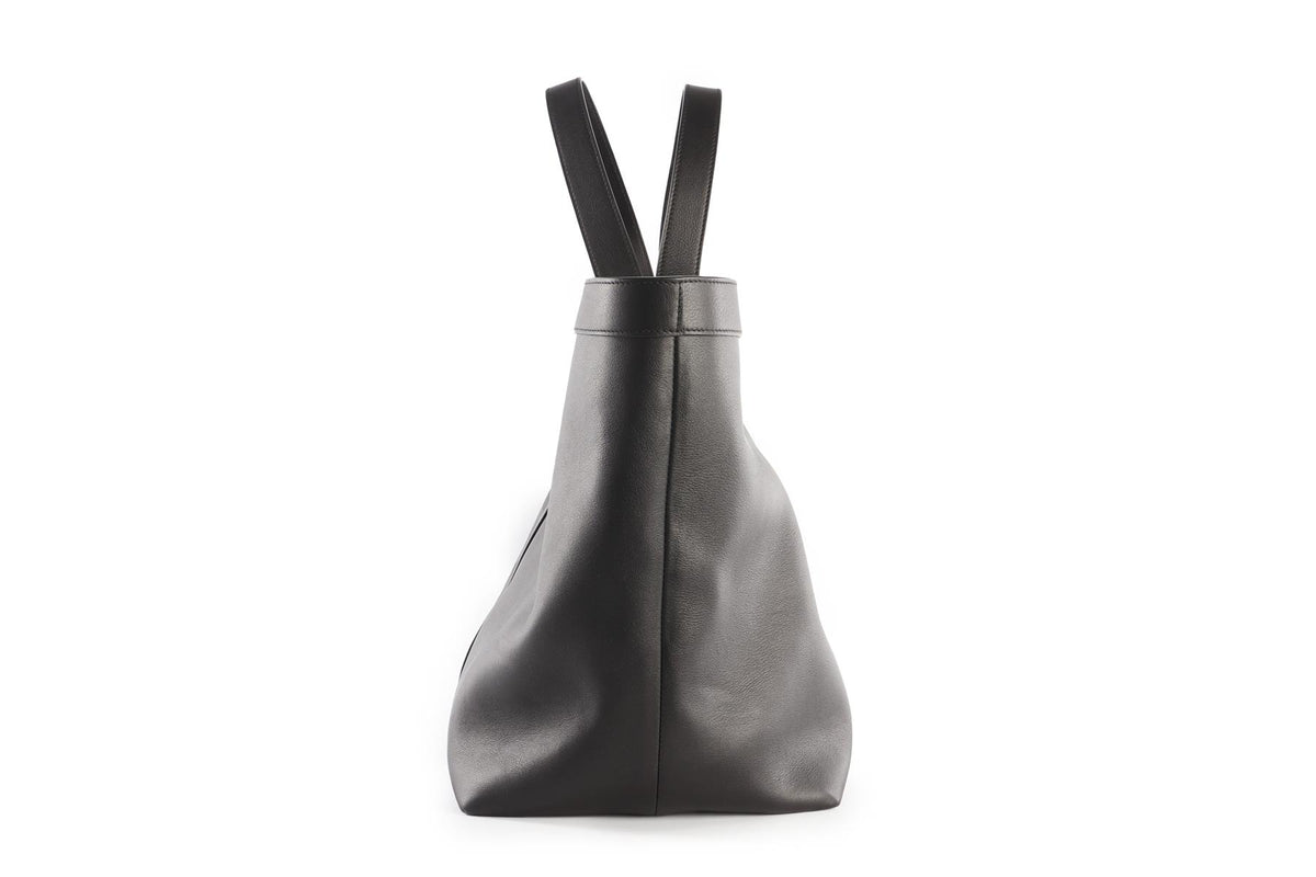 SAINT LAURENT BLACK Y LEATHER TOTE BAG